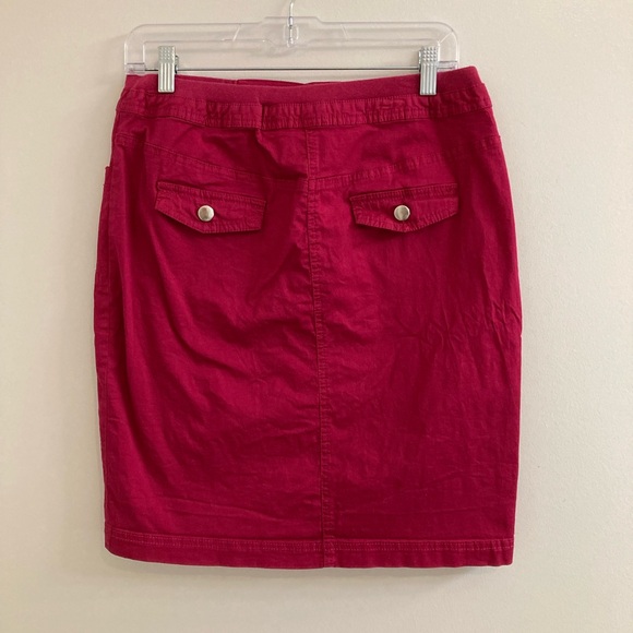 Olivia & Martin Gramercy Park Skirt Womans Size M Pink Embroidered Stretch - Picture 5 of 5